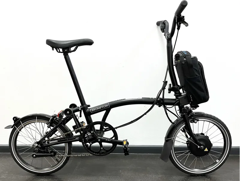 EX DISPLAY Brompton Electric C Line Urban Folding Bike Mid 2023 in Black